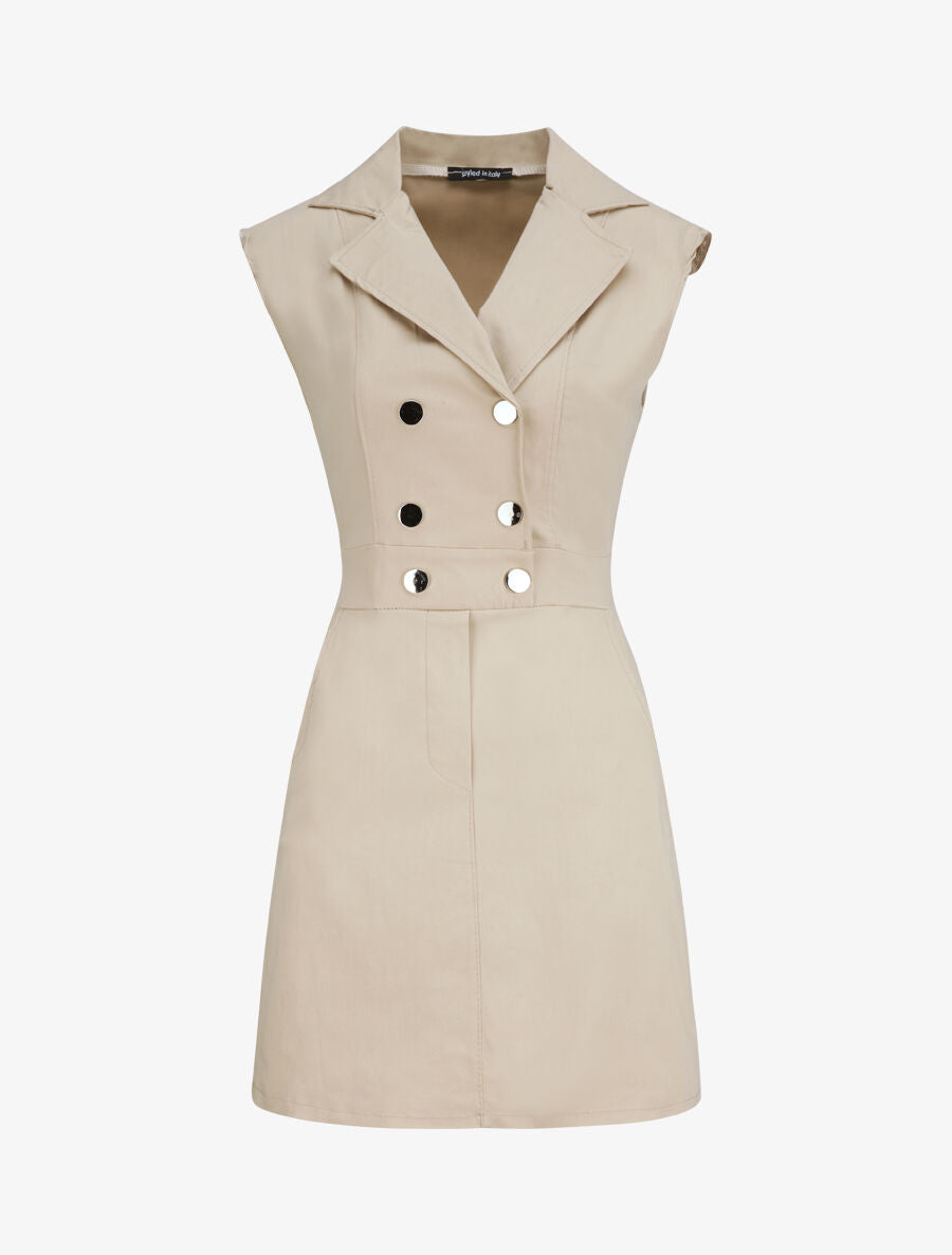 Robe courte coupe ajustée style tailleur - Beige - 1