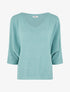 Pull en maille pailletée à manches chauves-souris - Vert d&