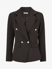 Blazer uni boutonné - Noir - 1
