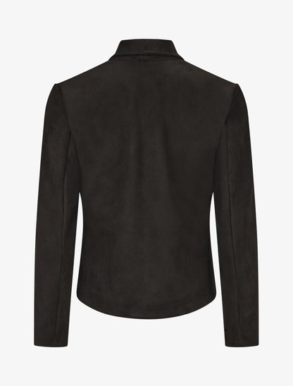 Veste en suédine à pans asymétriques - Noir - 2
