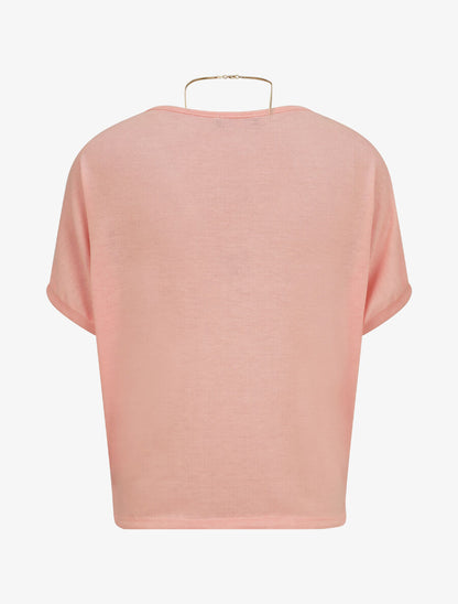Top en maille fine coupe loose - Rose - 2