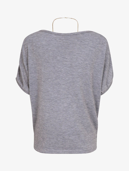 Top en maille fine coupe loose - Gris chiné - 2