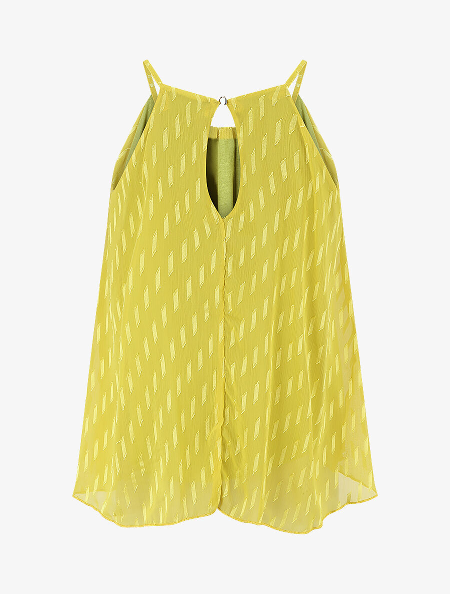 Top évasé texturé sans manches - Vert anis - 2