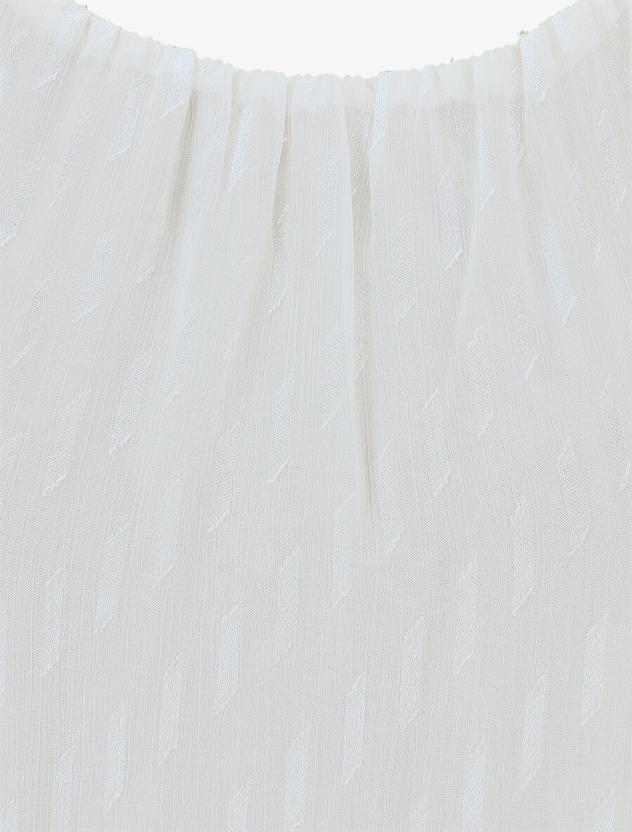Top évasé texturé sans manches - Blanc - 3