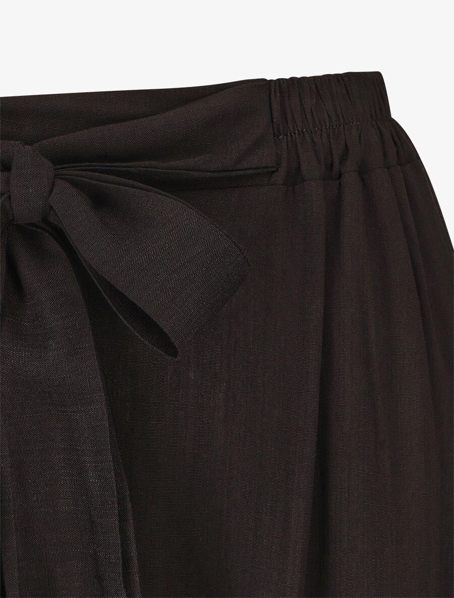 Pantalon ample et fluide taille haute élastiquée - Noir - 3