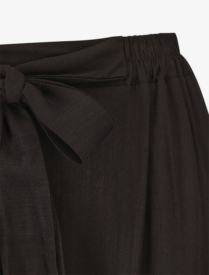 Pantalon ample et fluide taille haute élastiquée - Noir - 3