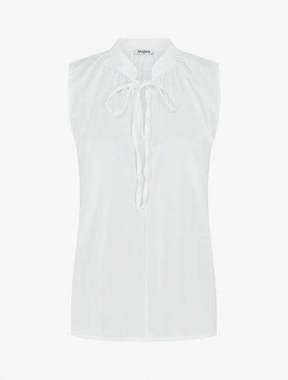 Top sans manches et liens à nouer - Blanc - 1