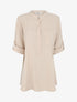 Blouse unie à manches retroussables - Beige - 4