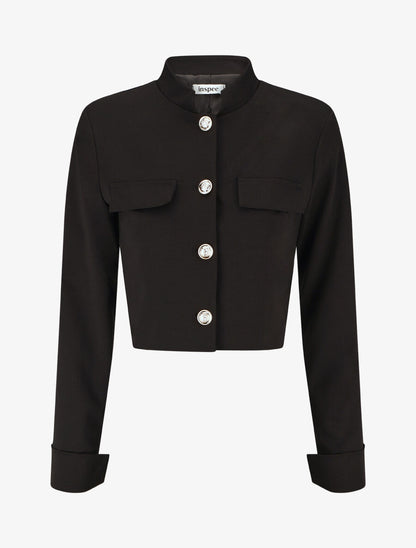 Veste courte boutonnée - Noir - 1