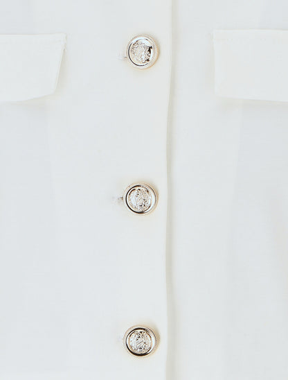Veste courte boutonnée - Blanc - 3