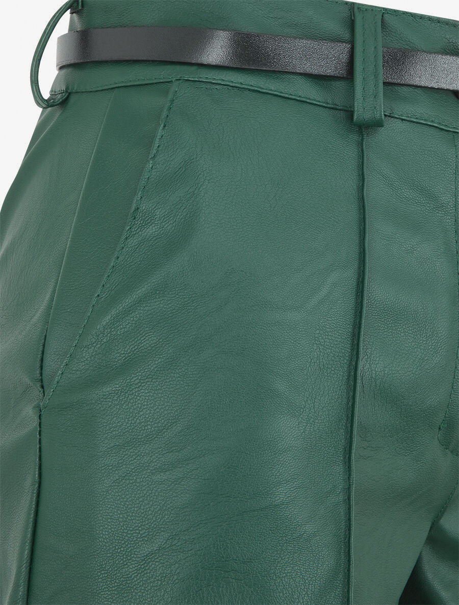 Short en simili à revers - Vert sapin - 3