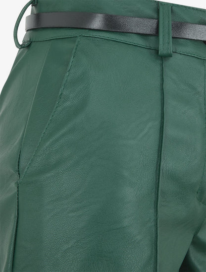 Short en simili à revers - Vert sapin - 3