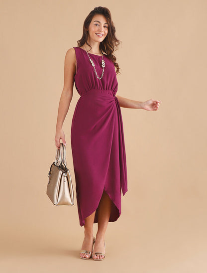 Robe longue style portefeuille - Violine - 4