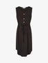 Robe mi-longue sans manches élastiquée - Noir - 4
