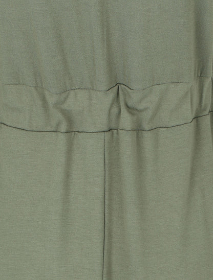 Robe mi-longue sans manches élastiquée - Kaki - 3