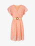 Robe texturée en voile - Rose saumon - 4