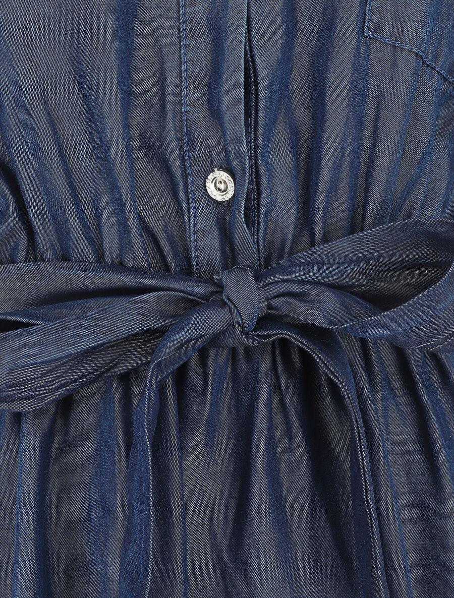 Robe mi-longue fluide sans manches - Bleu denim - 3