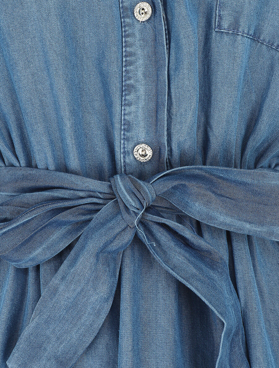 Robe mi-longue fluide sans manches - Bleu clair - 3