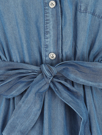 Robe mi-longue fluide sans manches - Bleu clair - 3