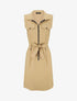 Robe mi-longue sans manches ajustée à zip - Beige - 4
