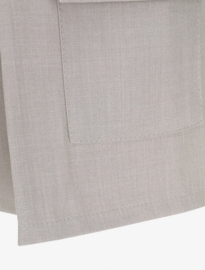 Short évasé taille haute à poches - Gris clair - 3