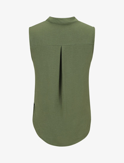 Top sans manches droit cache-coeur - Kaki - 2
