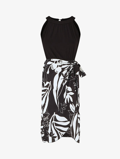 Robe longue à col américain - Noir - 1