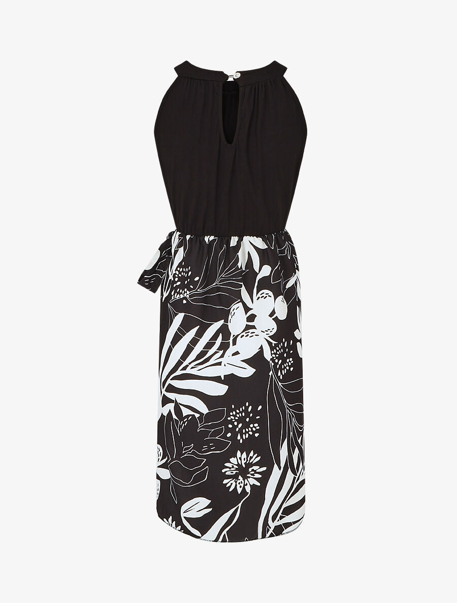 Robe longue à col américain - Noir - 2