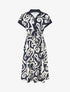 Robe chemise motif graphique manches courtes - Marine - 1