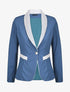 Blazer slim à col et poches contrastants - Bleu - 1