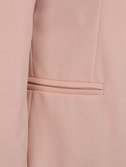 Veste ajustée à manches à revers imprimé fleuri - Rose pâle - 3
