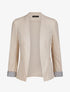 Blazer slim uni à revers imprimé grec - Beige - 4