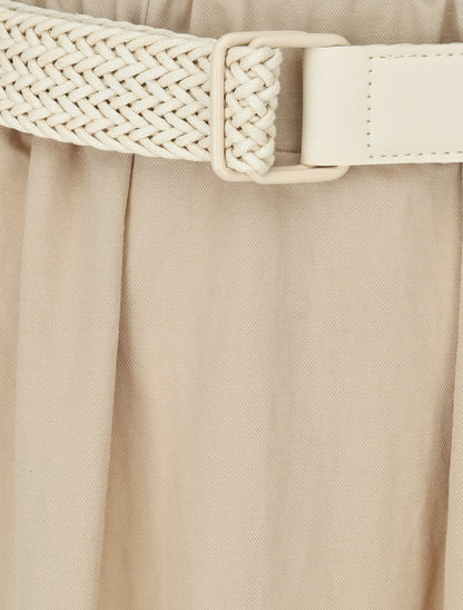 Jupe longue unie droite - Beige - 3