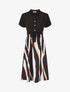Robe midi manches courtes motifs graphiques - Noir - 5