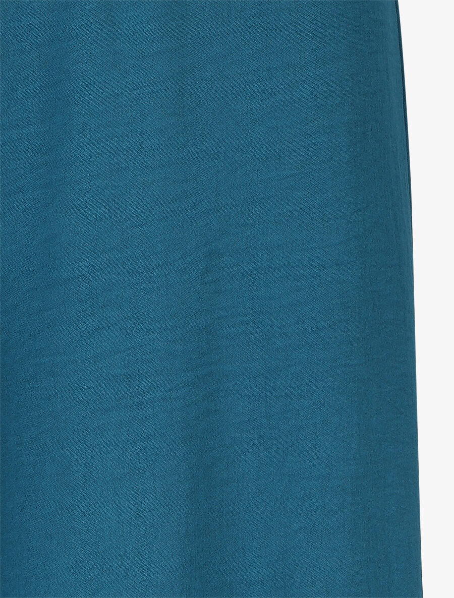 Pantalon ample taille haute uni - Bleu canard - 3