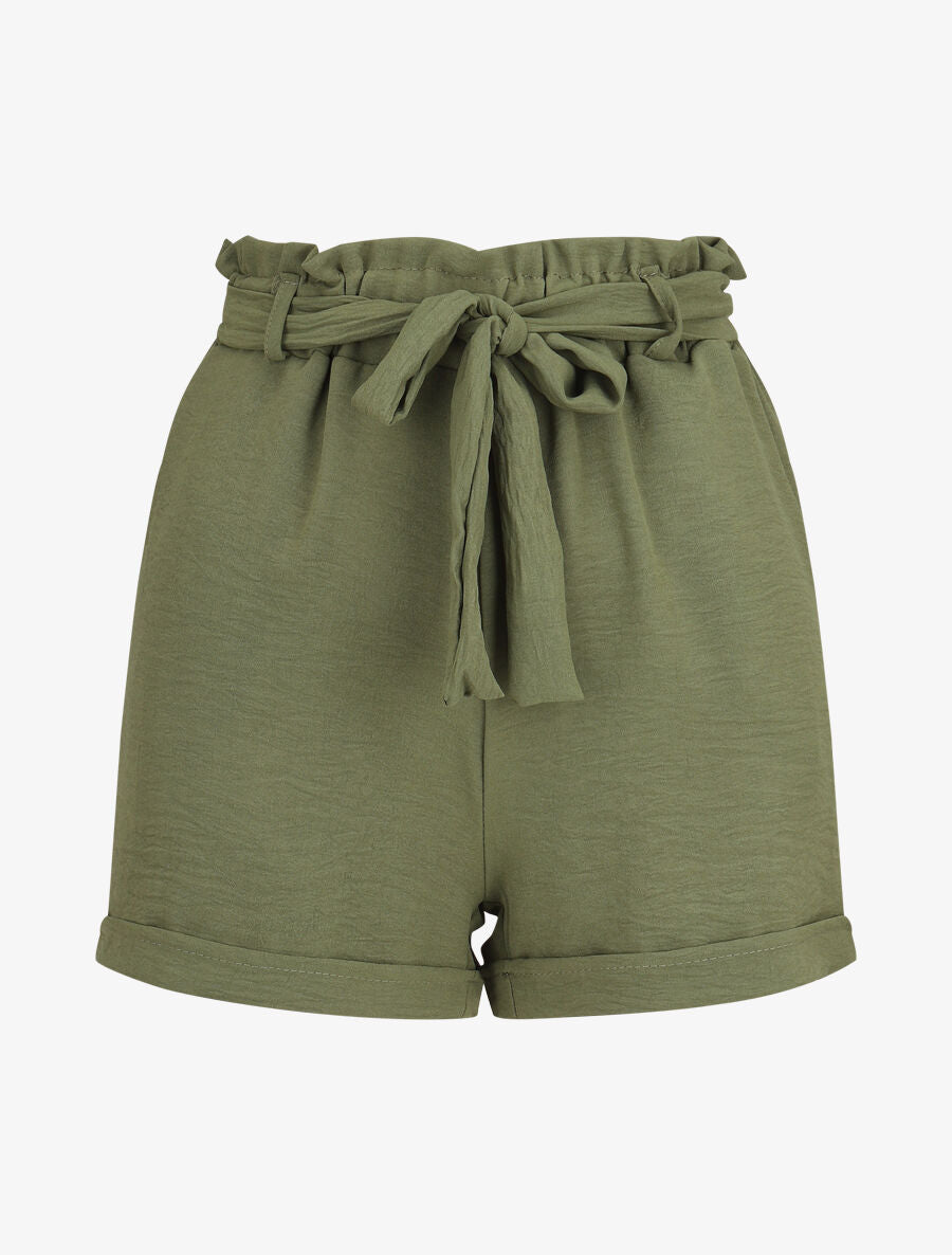 Short uni à revers - Kaki - 4