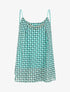 Top mosaïque en voile à bretelles et bijou - Vert d&