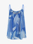 Top fantaisie en voile à bretelles et bijou - Bleu roi - 5