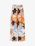 Pantalon ample imprimé grandes fleurs - Beige - 1