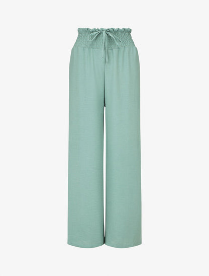 Pantalon ample à taille élastiquée - Vert d&