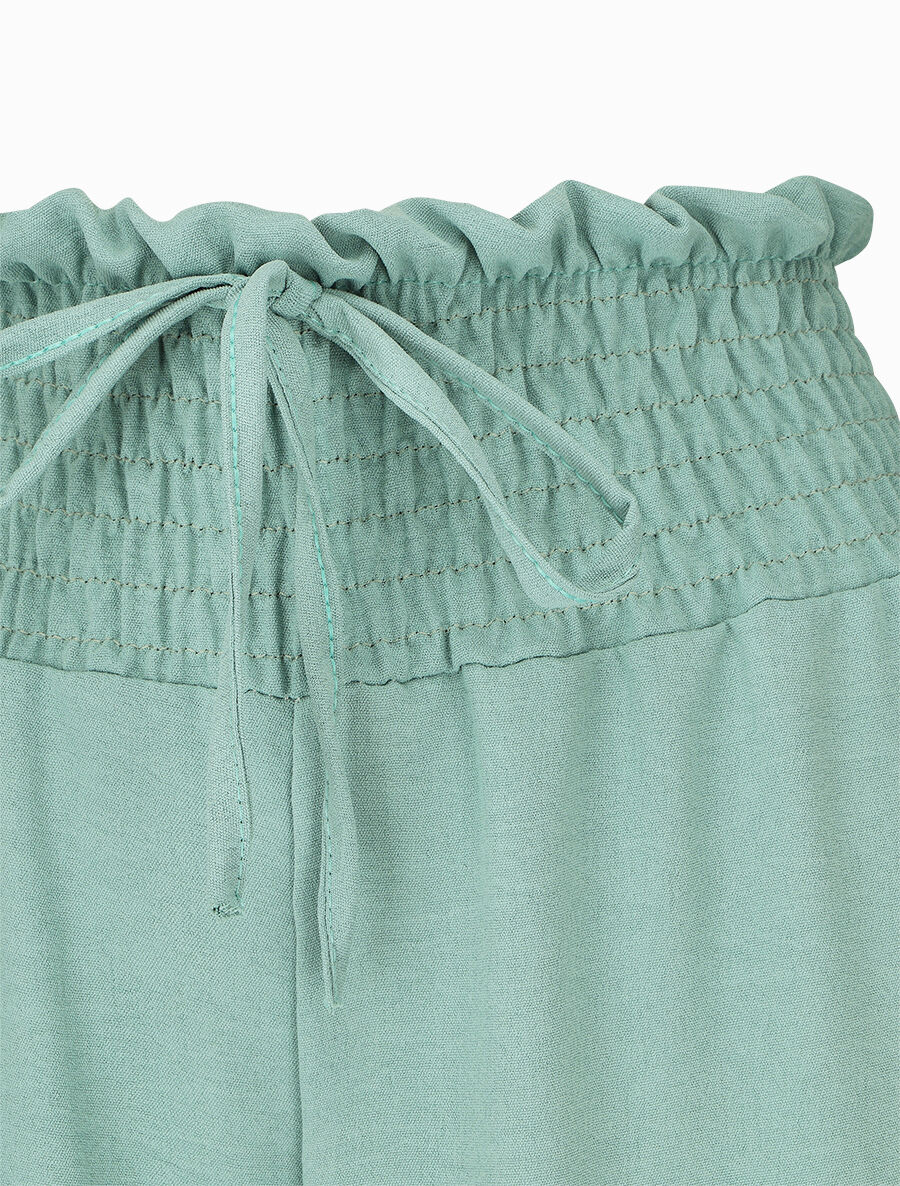 Pantalon ample à taille élastiquée - Vert d&