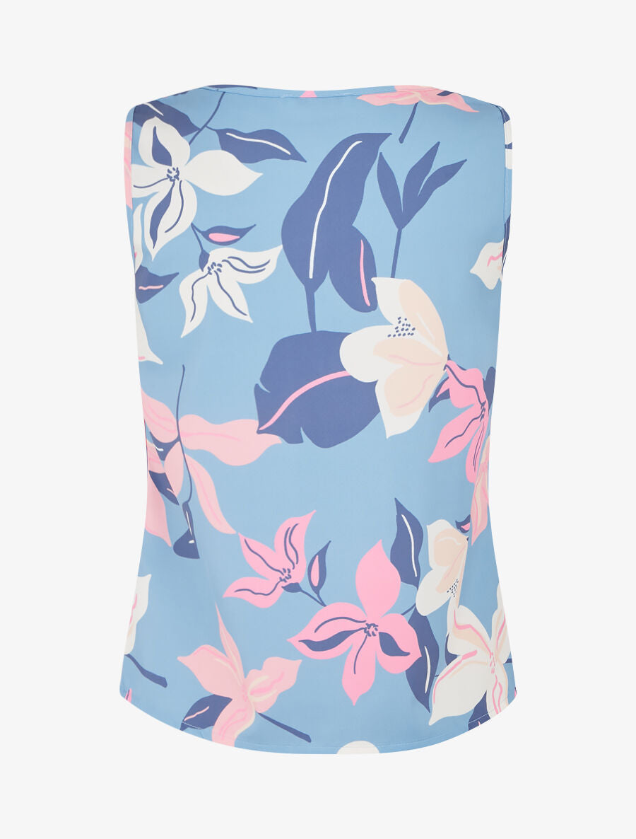 Top imprimé fleuri à broches amovibles - Bleu - 2
