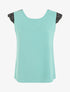 Top uni à détail dentelle - Vert d&