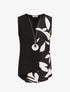 Top sans manches asymétrique imprimé feuilles - Noir - 4