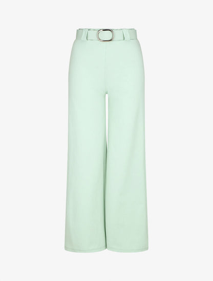Pantalon droit taille haute uni - Vert d&