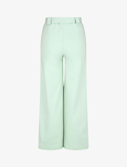 Pantalon droit taille haute uni - Vert d&
