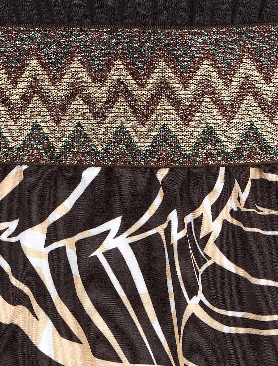 Robe courte tropicale bretelles fantaisies - Noir - 3