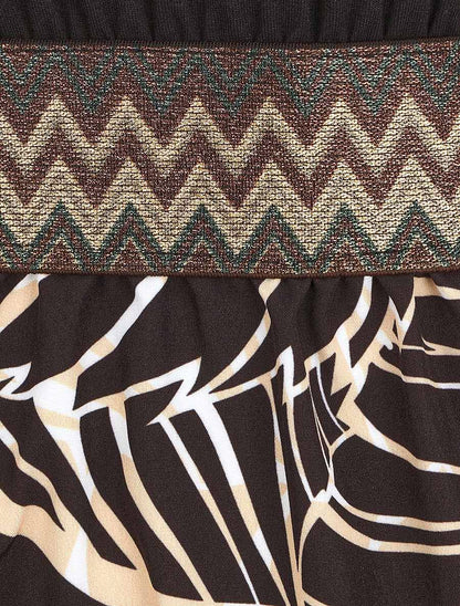 Robe courte tropicale bretelles fantaisies - Noir - 3