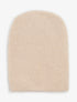 Bonnet uni en maille côtelée - Beige - 1