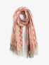Echarpe en laine mélangée imprimé damiers et zigzag - Rose - 1